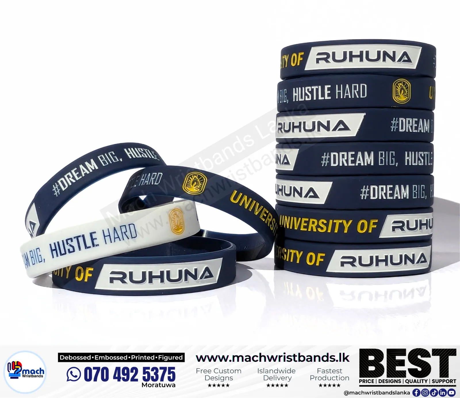 Campus fundraising debossed wristbands